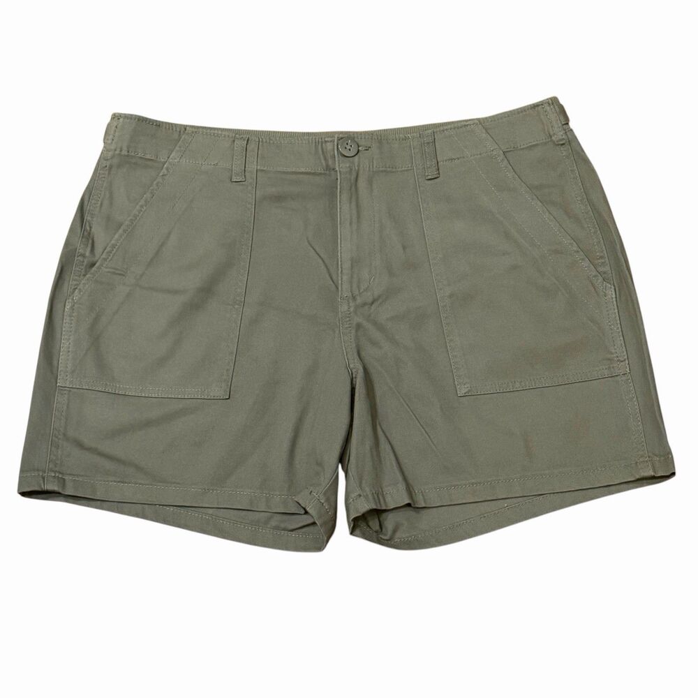 Marc New York Andrew Marc Women's Shorts XXL Green Chino Elastic Waist New 2XL